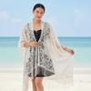 Breathable Lace Hollow Flower Shawl Sunscreen Seaside Vacation Cloak  For Gift