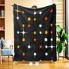 1pc Geometric Pattern Flannel Blanket, HD Digital Printing, Suitable for All Seasons, Sofa Throw, Skin-Friendly and Soft 100% Polyester Fiber, the Per