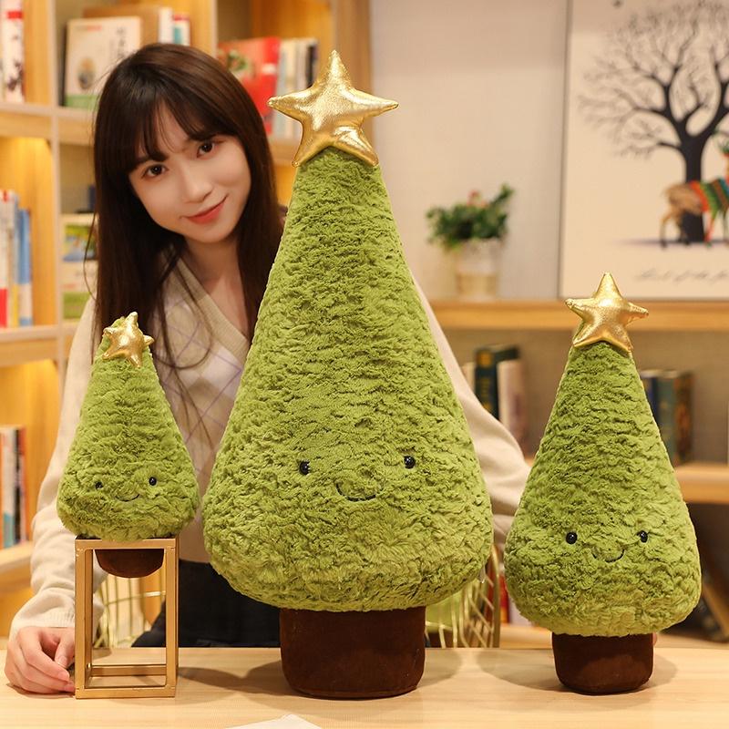 Adorabile Albero di Natale Peluche Morbido Cuscino Bambola Dormiente Ripiena Decorazione
