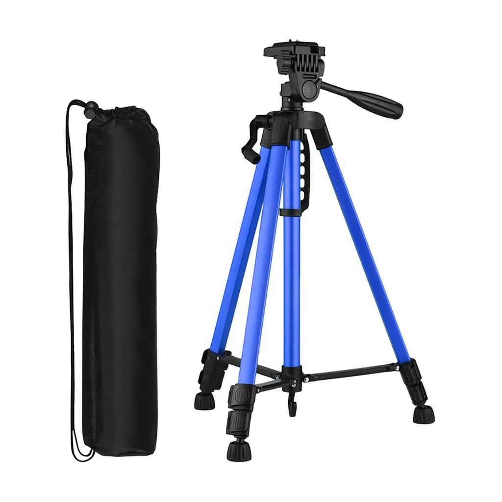 Lightweight Photography Tripod Stand Aluminum Alloy 3kg Load Capacity Max. Height 135cm 53in with Carry Bag Phone