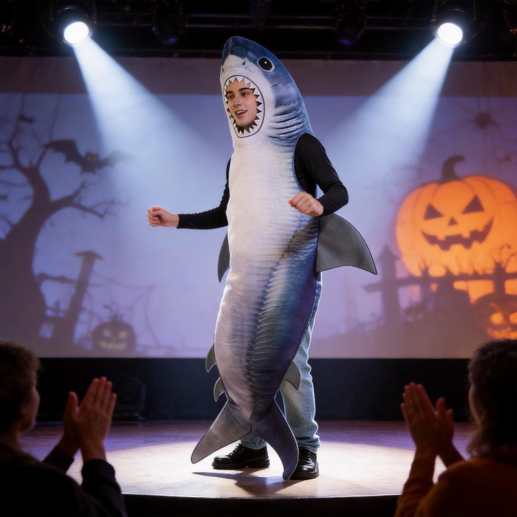 Halloween Adult Shark Costume Cosplay Fancy Dress For Stage Performance