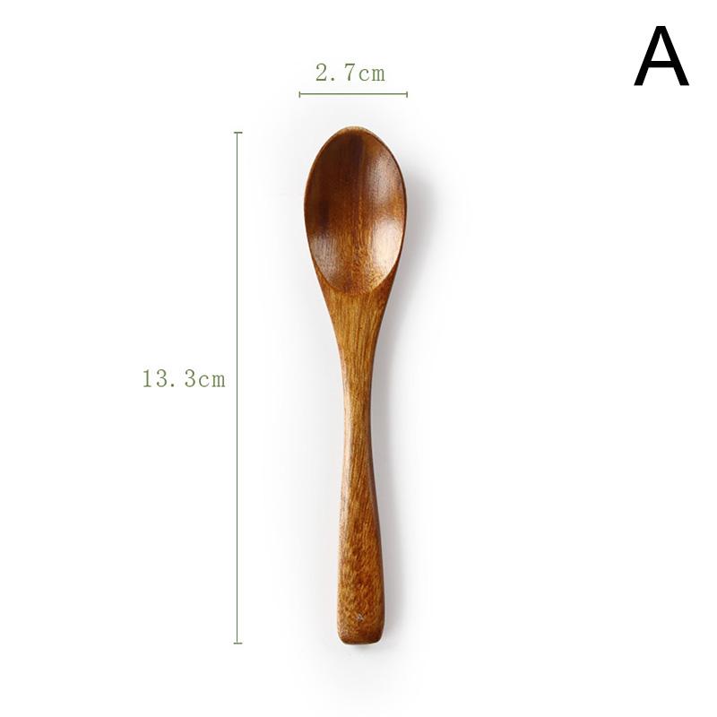 1PC High-Quality Kitchen Home Tableware Natural Wood Soup Spoon Practical Teaspoons Creative Solid
