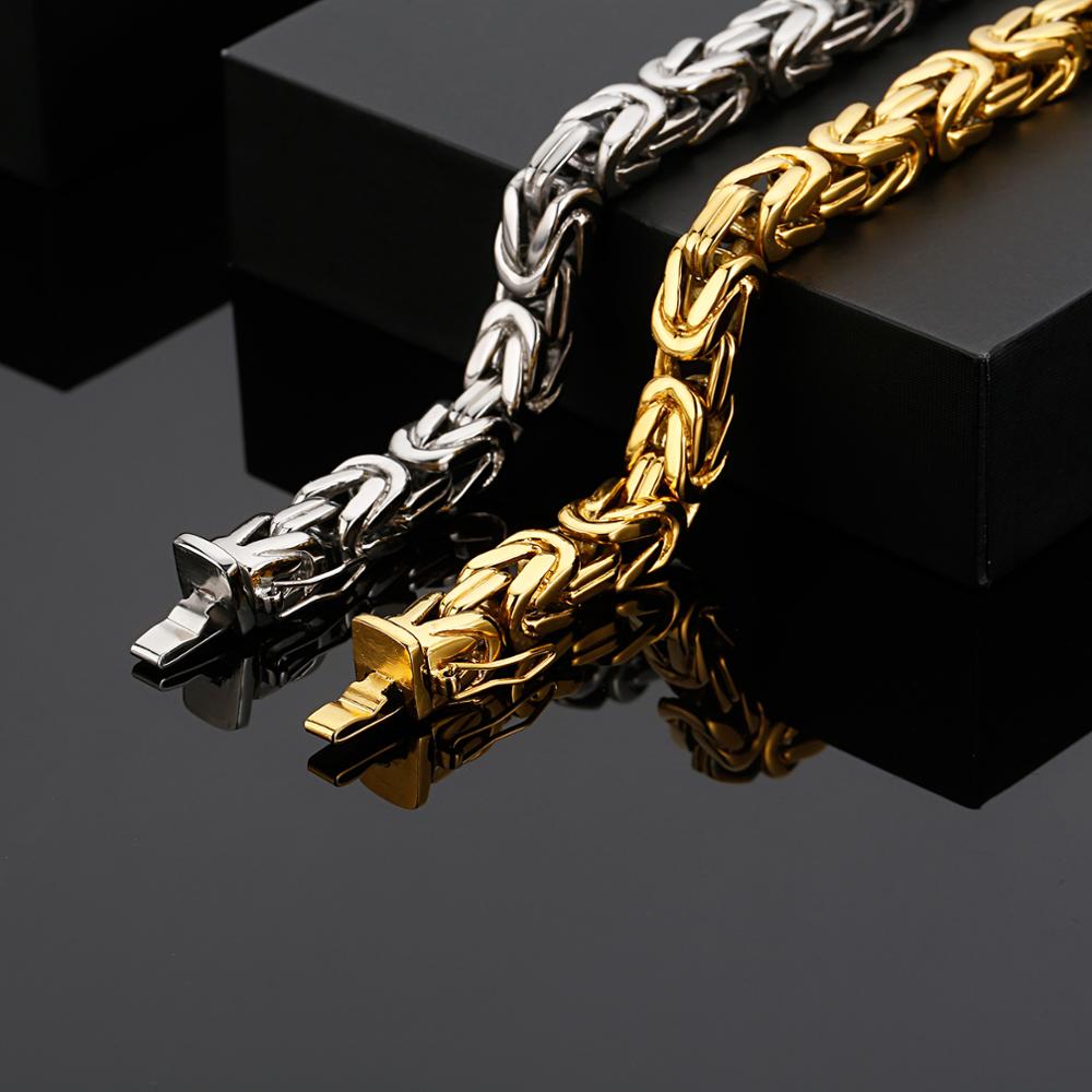 Kalen Golden Hip Hop Stainless Steel Chain Men's Bracelet 220mm Fashion Simple Jewelry