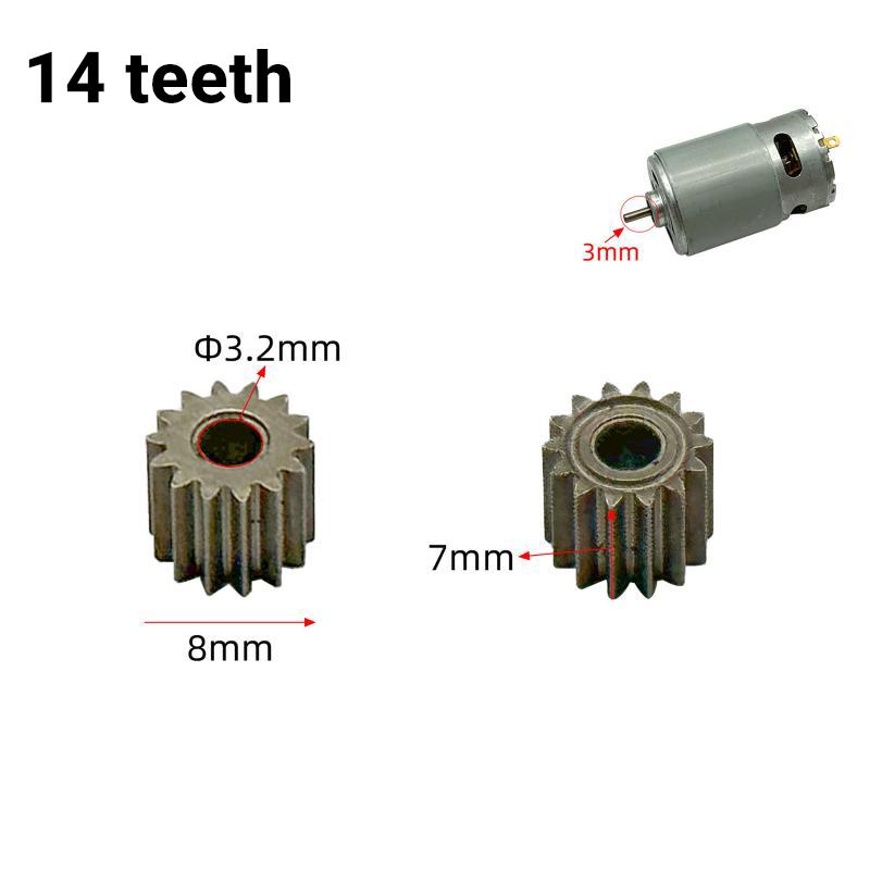 Durable Electric Hand Drill Gear 2Pcs 9-16 Teeth Parts Fit 550 775 Motor Shafts for Cordless Charging Drill Replacement
