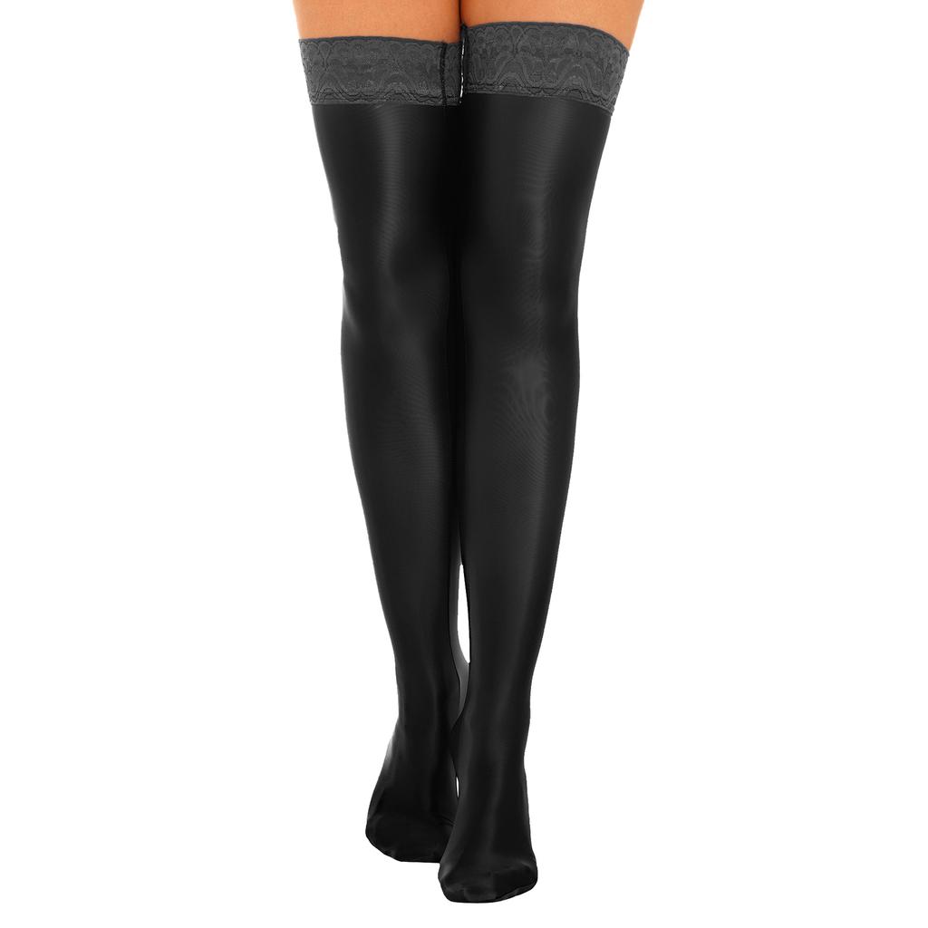 Womens Thigh High Stockings Anti-Slip Silicone Lace Trim Party Wear