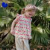Minibala Girls' Cotton Short Sleeve Floral Blouse