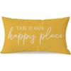 PANDICORN This Is Our Happy Place Pillow Covers 12x20 Inch Modern Farmhouse Outdoor Decorations Lumbar Decorative Throw Pillows Cases Cushion Covers