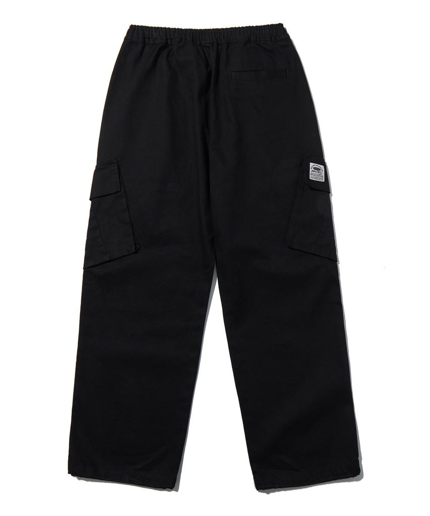 URBANDTYPE Cotton Wide Cargo Pants_Black_Pl179