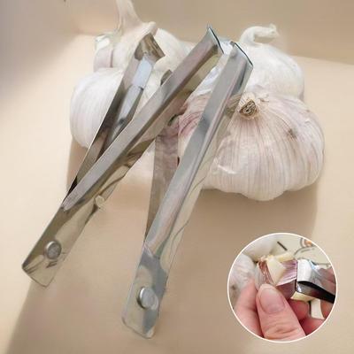 1Pc Stainless Steel Garlic Peeler Quickly Garlic Peeling Pig Hair Plucking Clip Manual Tweezers Gadgets Kitchen Accessories