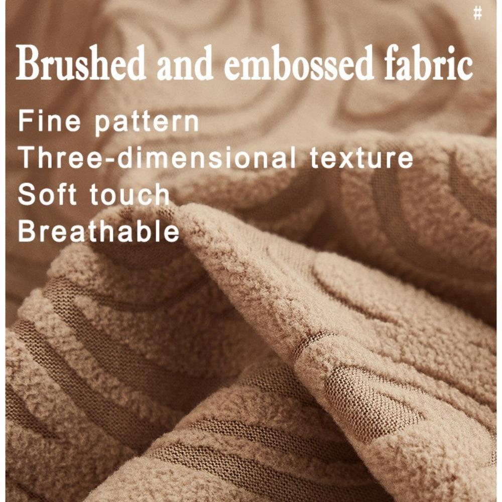 Thick Elastic Sofa Cover Full Wrap Embossed Fleece Dustproof Slip Resistant All Season Universal