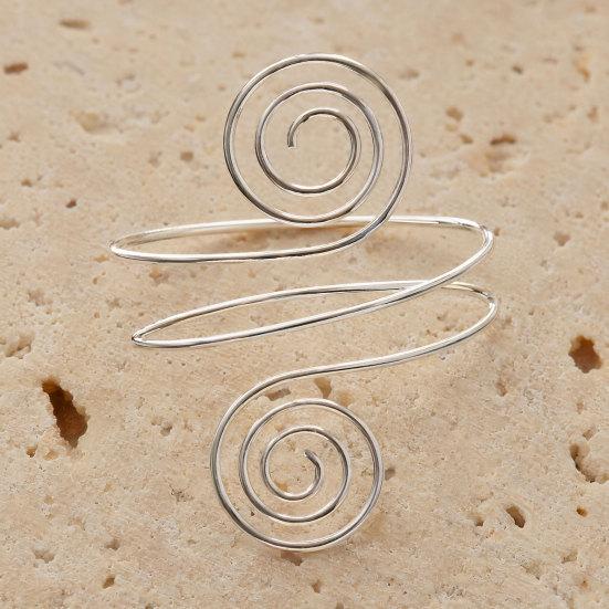 Adjustable Spiral Upper Arm Cuff Bracelet for Women, Boho Open Coil Arm Bangle Bracelet, Armband Jewelry for Festivals, Parties, Daily Wear