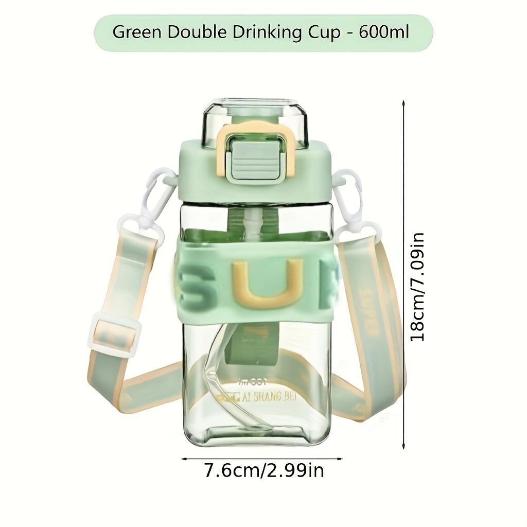 A Portable Cup for Students To Carry To School,Featuring A Square Design with A Sturdy Strap and Handle,Heat Resistant,For Students During Summer