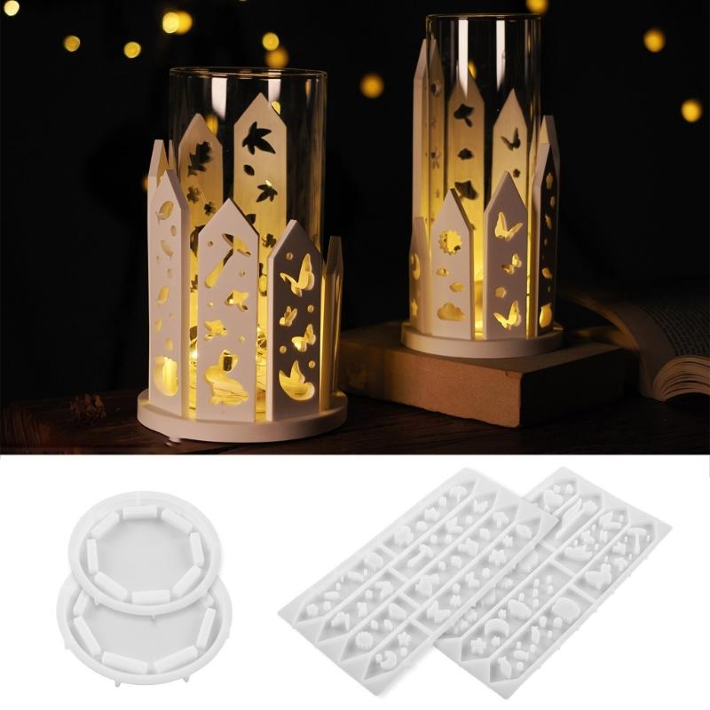3D Silicone House Candle Holder Mold Handmade Crafting Moulds Hollow House Moulds for Resin Crafts and Home Decoration