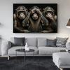 Trei maimuțe înțelepte Portret Art Poster Print Canvas Pictură Animal Wall Art Picture for Living Room Decor Cuadros