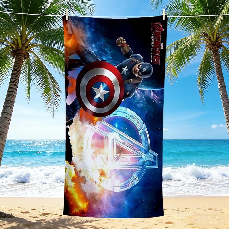 1Pc Captain America Shield Beach Towel Quick Dry Multiuse For Beach Pool Gym Yoga Home Travel Christmas Halloween Xmas Gift S1210