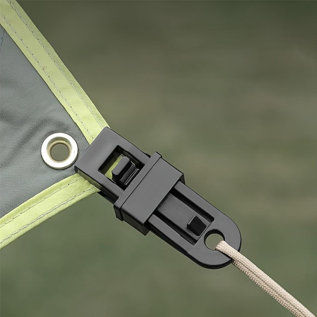 Tarp Clips with Rope Tensioner Multi-Function Windproof Buckles for Outdoor Tent Canopy Shade Net and Rain Cover