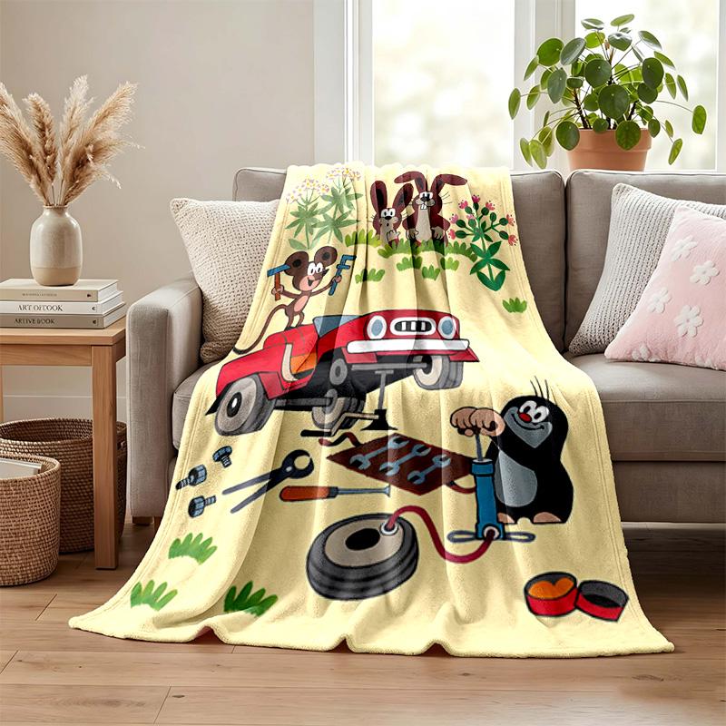 Cartoon Maulwurf Decke Flanell Decke Weiche Gemütliche Plüschdecke für Sofa Bett Leichte Heimdekoration