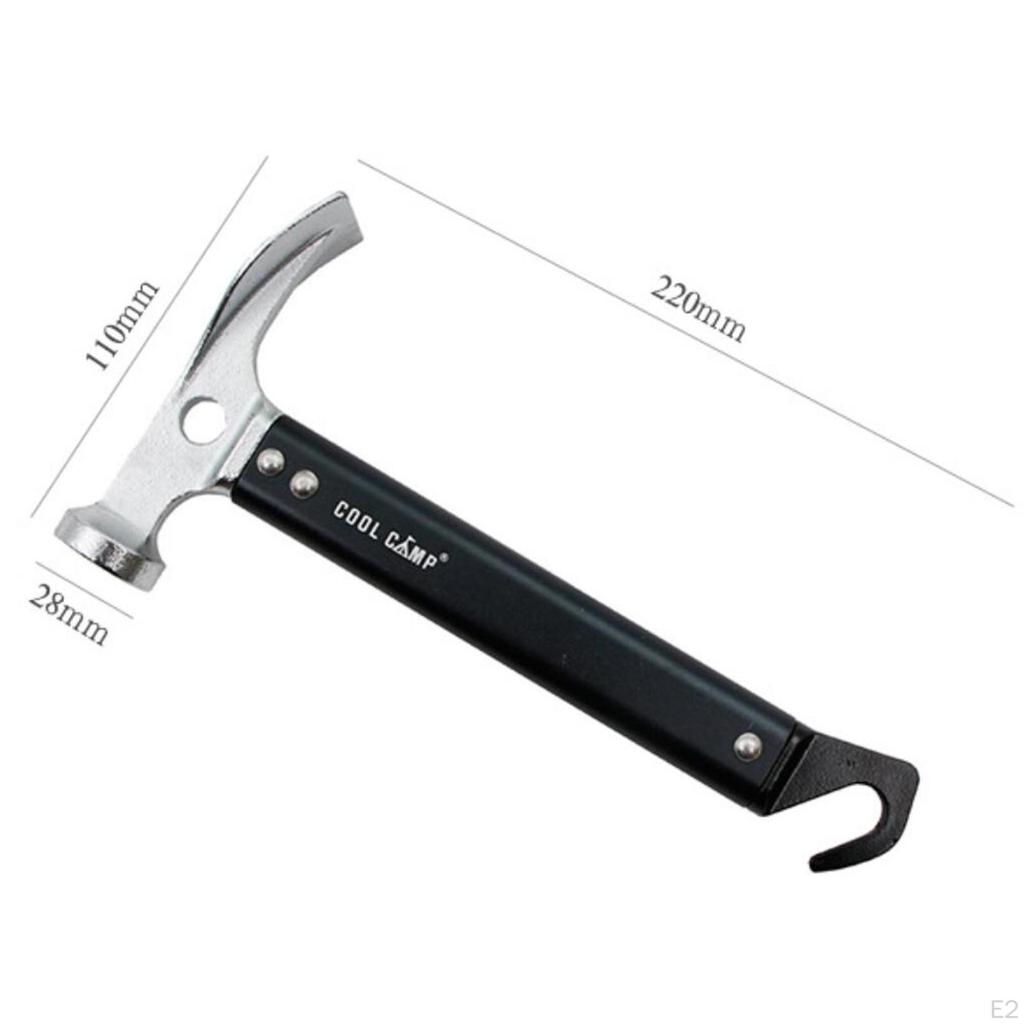 Tent Mallet Nails Puller Driver Hammer Lightweight Aluminum Alloy for Outdoor Camping Hiking