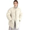 Winter 2025 New Fashion Versatile Crew Neck Down Cotton Jacket Thickened Medium and Long Warm Women's Jacket