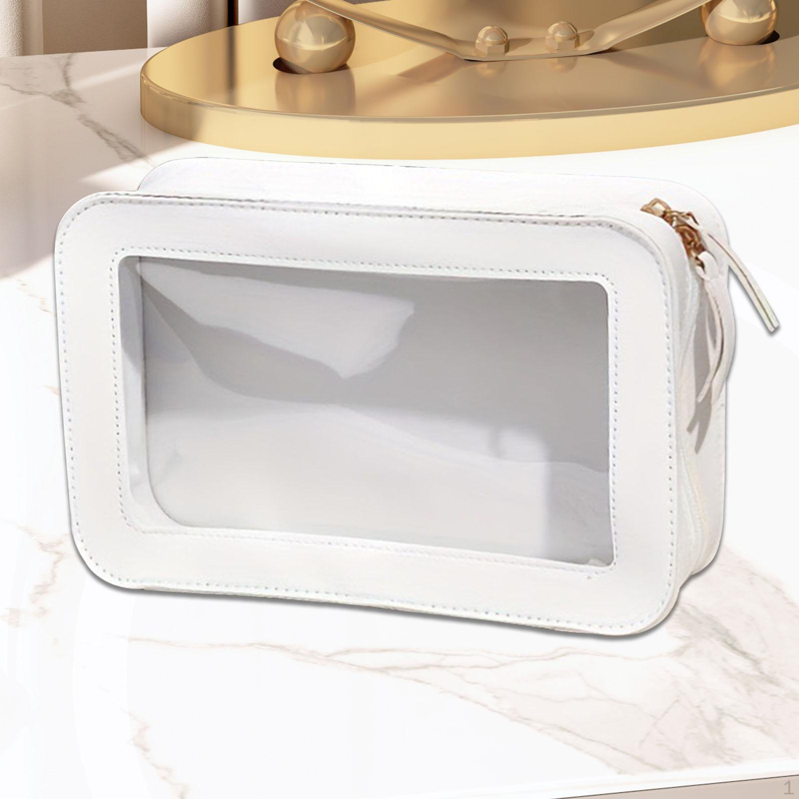 

Clear and Waterproof Makeup Bag Travel Bags for Toiletries білий