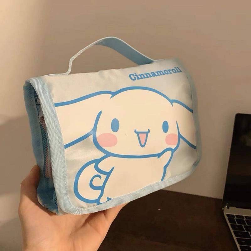 Japanese Anime Cute Cat Makeup and Toiletry Bag - Multifunctional, Portable Four-in-One Travel Storage for Women