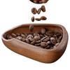 Wooden Coffee Bean Dosing Bowl With Small Spoon Rest Natural Walnut Wood For Coffee Dosing Cup