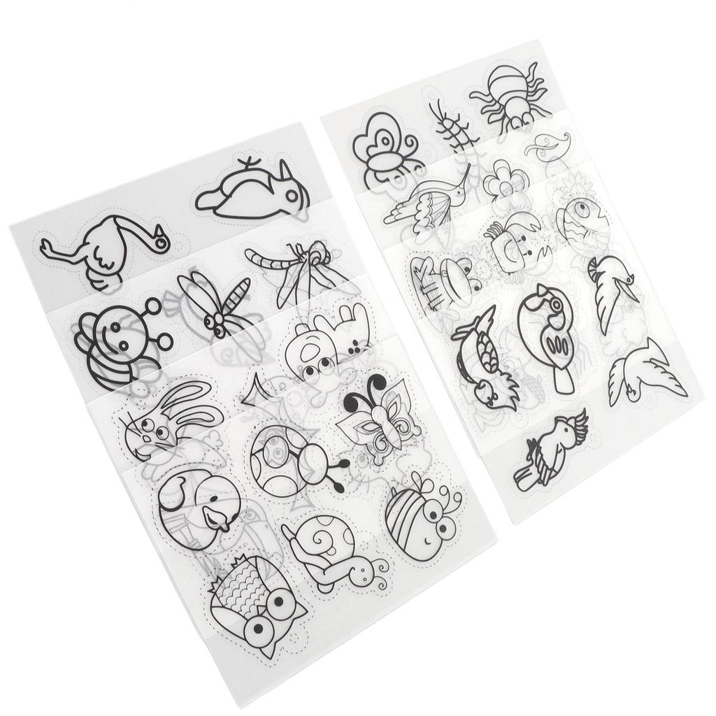 Heat Shrink Sheets 8 Pcs Hand Painted Printing with Pattern Filling for Kids Craft School Project Ornaments