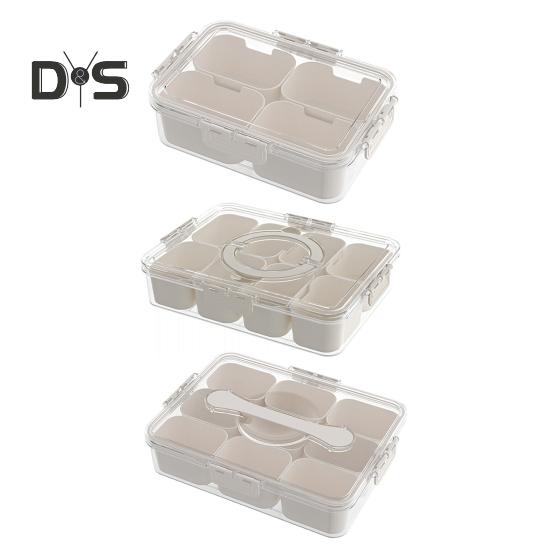 Snack Box with 8 Compartments Space-Saving Snack Plate for Sweets Nuts Fruit Storage Snack Tray Versatile Snack Organizer