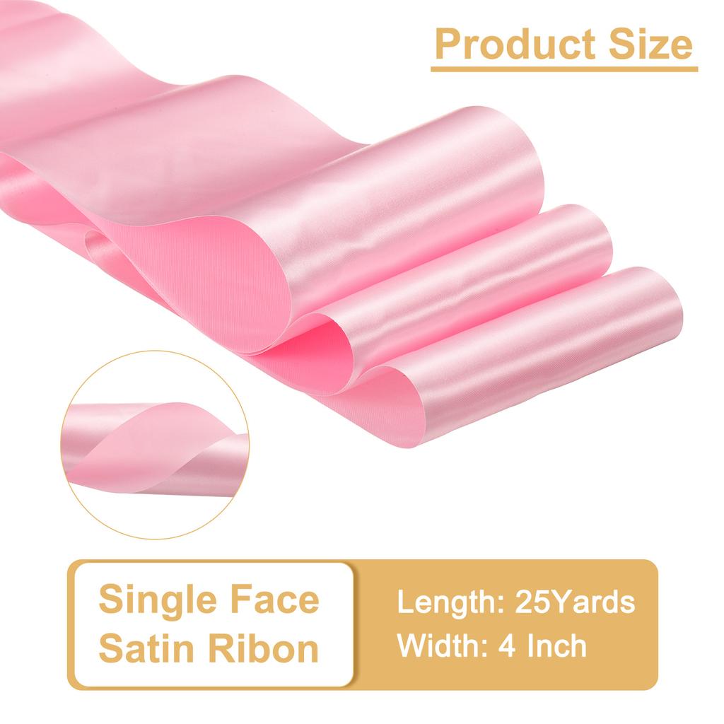25 Yards Satin Ribbon 4 Inch Single Face Gift Wrap Bow Satin Ribbons for Christmas Wedding Birthday Party Decoration DIY Craft