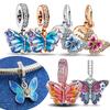Silver Colors Colorful Butterfly Dragonfly Charms Beads Fit Bracelet DIY Fine Jewelry Gift for Women