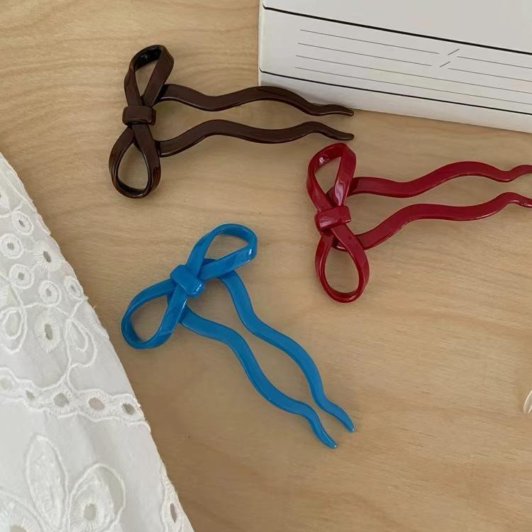 Women's High-End U-Shaped Ancient Style Hair Bow Hairpin for Qipao