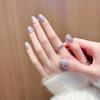 Xiaohongshu Japanese Plaid Ice Transparent Boutique Handmade Wearable Whitening Nails