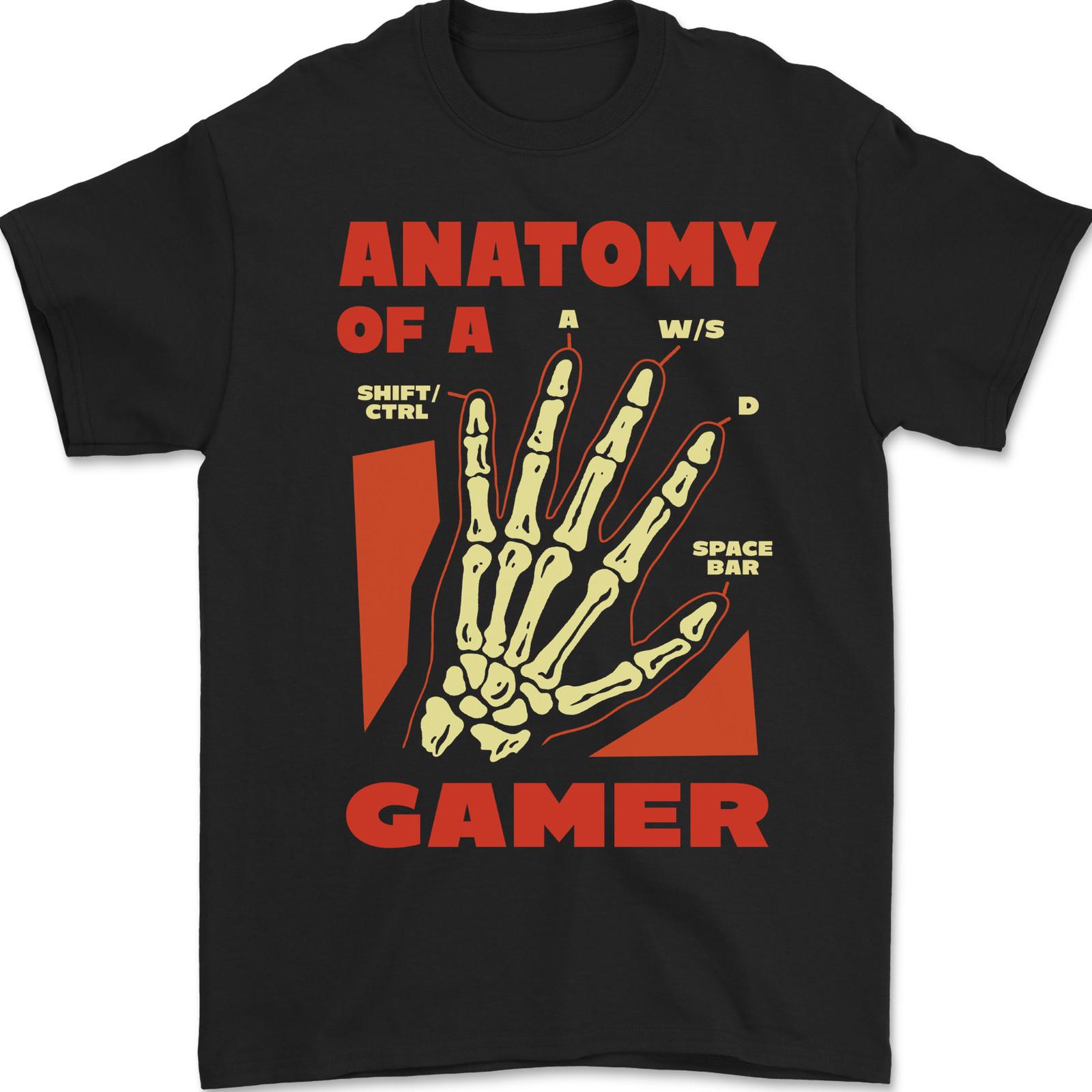 Gamer Anatomy Funny Gaming Video Games Mens T-Shirt 100% Cotton XL
