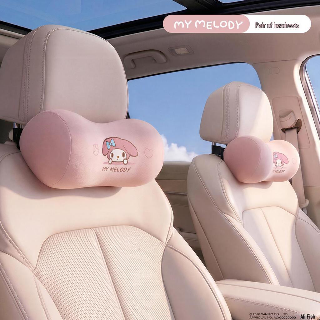 Hello Kitty Car Headrest and Neck Support Pillow for Tesla - Interior Backrest and Lumbar Cushion