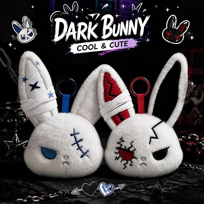 Dunkles Kaninchen Schlüsselanhänger Gotischer Stil Hase Schlüsselanhänger Rucksack Anhänger Charms Cartoon Hängender Schlüsselanhänger Geburtstagsfeier Geschenk
