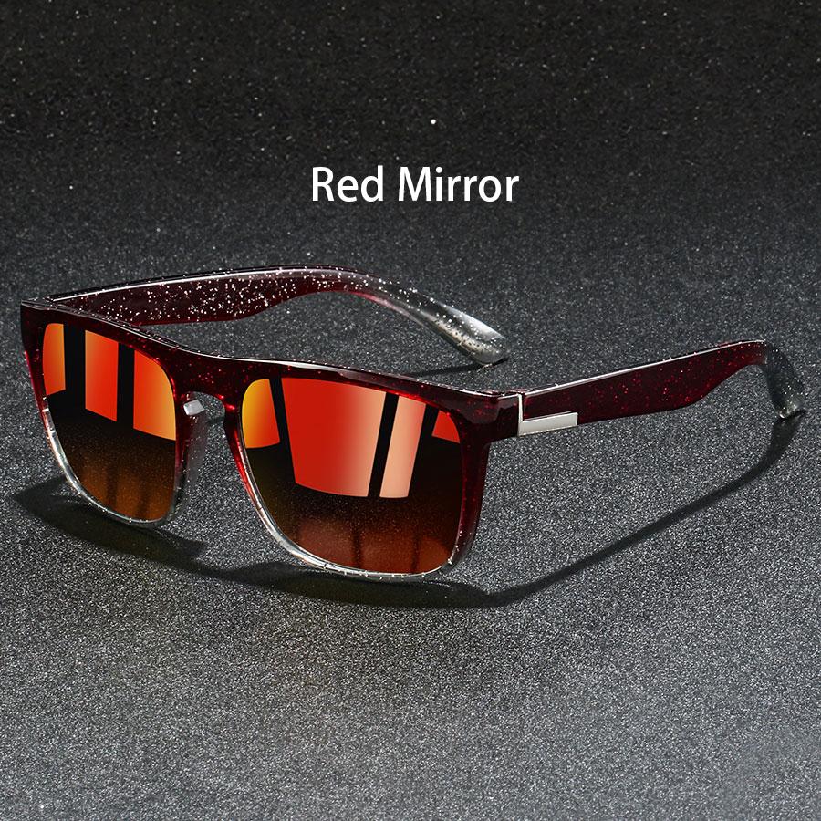 Fashion Vintage Square Glittering Sunglasses Men Women Fishing Driving Man Luxury Brand Designer Sun Glasses UV400 Eyewear