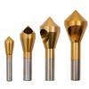 Countersink Chamfer Tool 4X Wood Chamfer Drill Bits 90-Degree High Speed Steel Hole Deburring Tool For Metal Stainless Steel