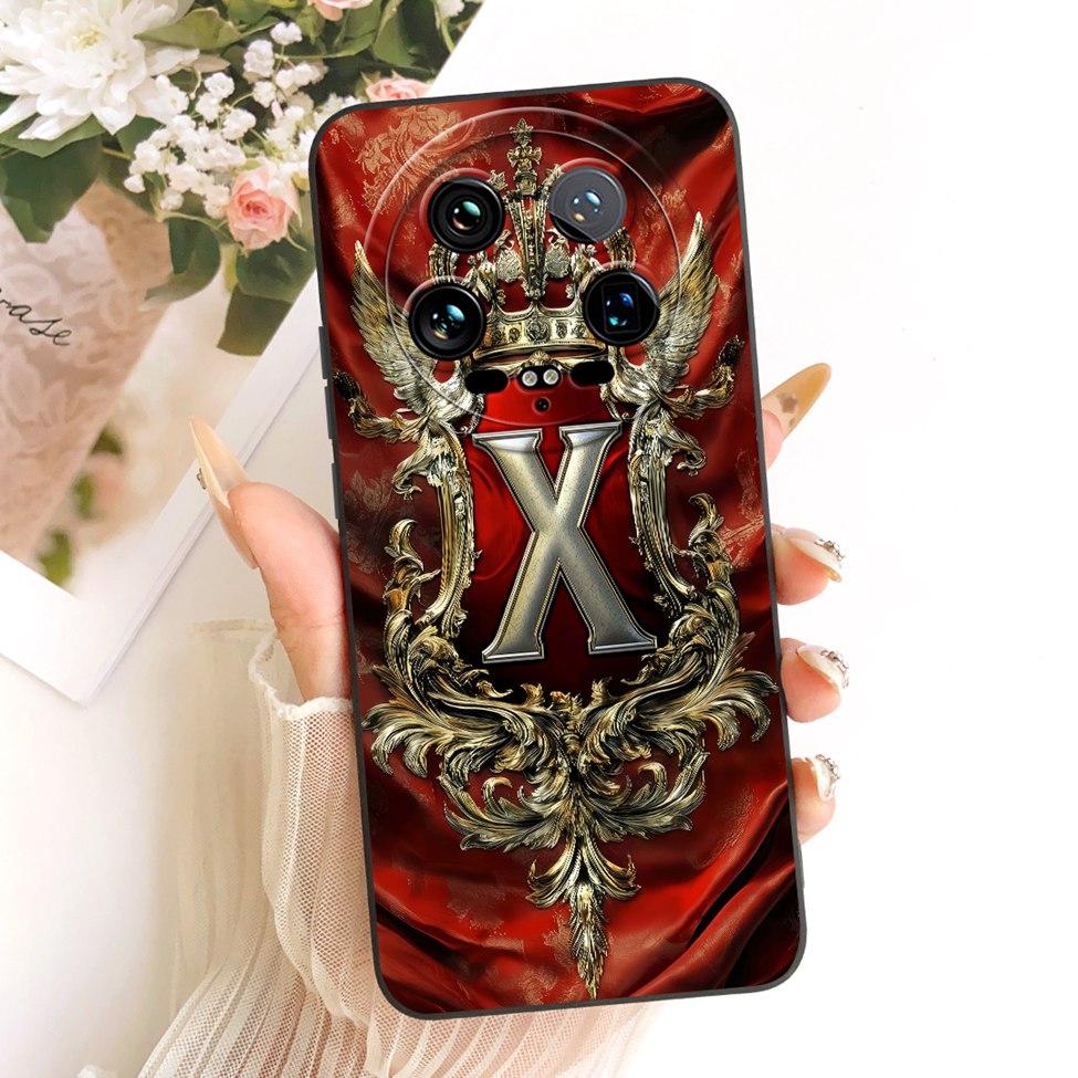 

For Xiaomi 14 Ultra Case Silicone Aesthetic Luxury A-Z Letters 2D Painted Phone Casing 24031PN0DC 24030PN60G Xiaomi 14 Ultra