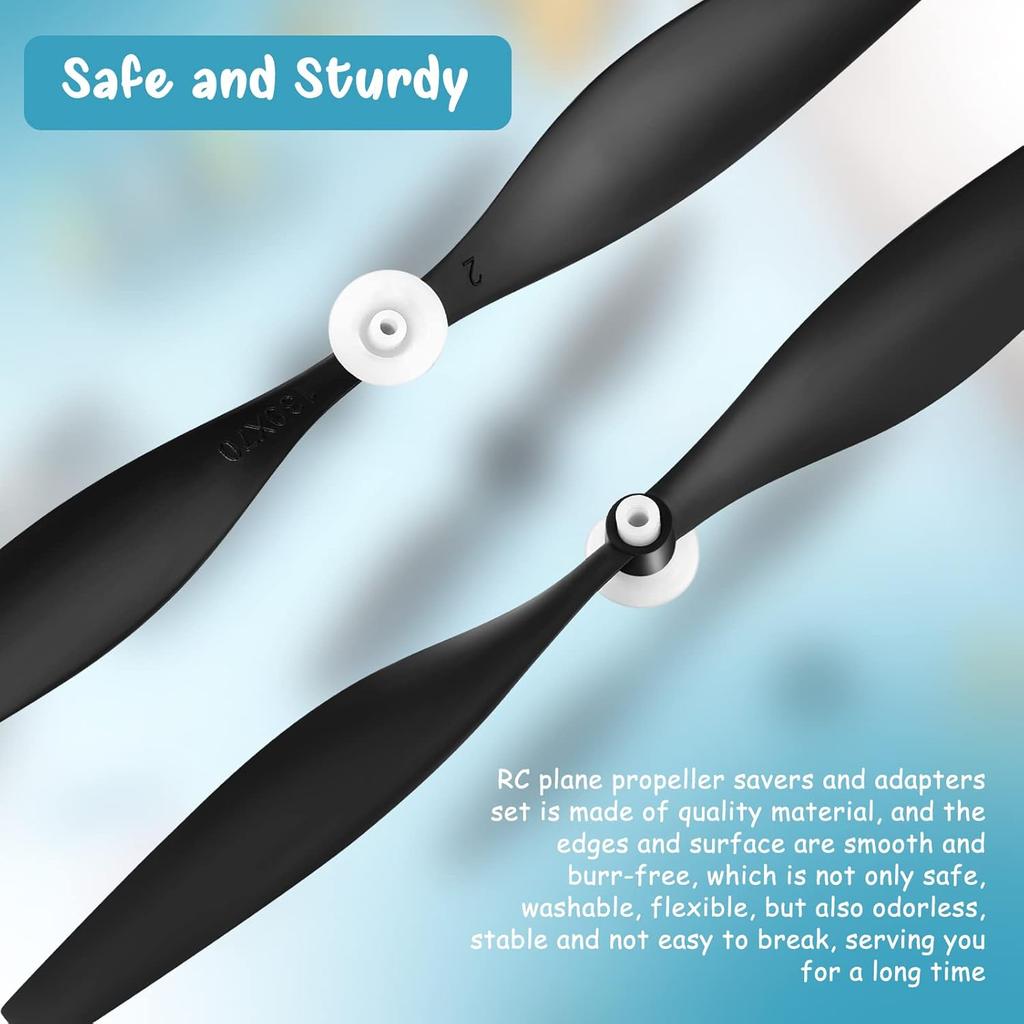 6 Sets Hanaive RC Plane Propellers Compatible with TR-C385 and TR-C285G Propellers RC Airplane Carbon Fiber Nose Cone Compatible with Prop Savers and