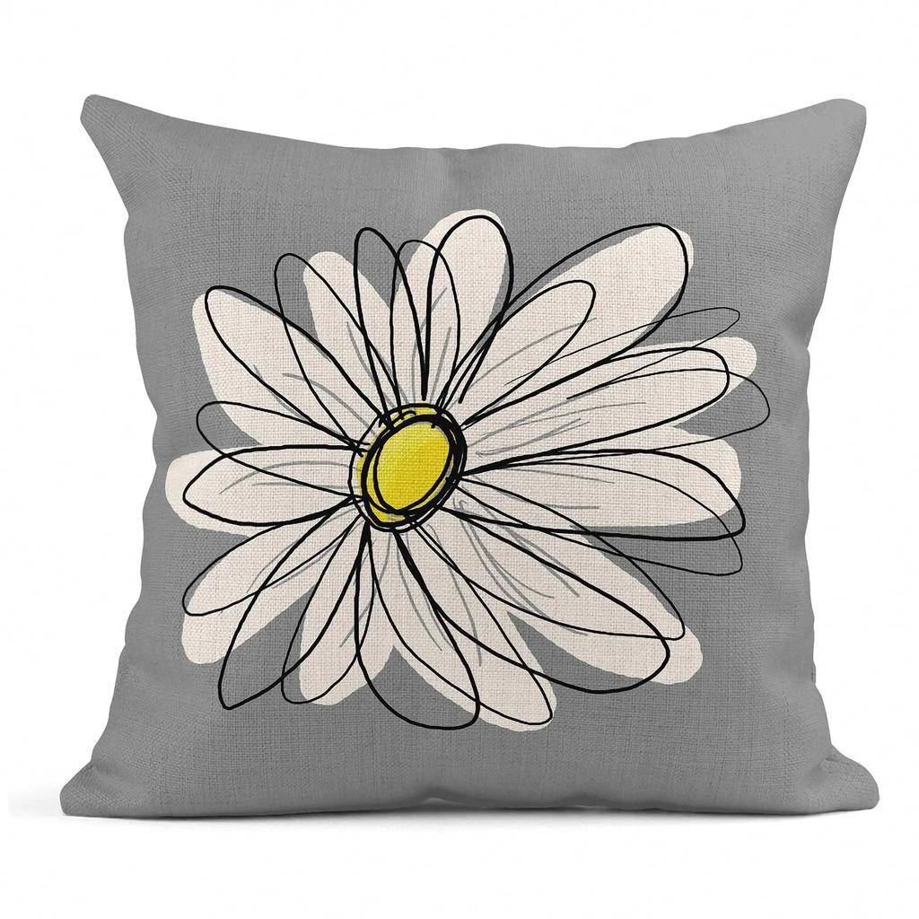 Gray Yellow Linen Pillowcase 60*60 Sofa Cushion Cover 40*40 Home Decoration Can Be Customized