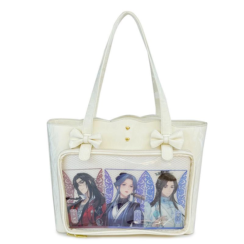 Two-dimensional Transparent Bag, Campus Style Girl Student Large-capacity Shoulder Bag Cartoon Bag