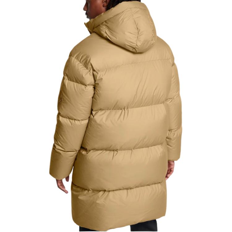 Under Armour Limitless Mid-Length Zipper Fashion Solid Color Warm Down Coat Men Coats Camel-Brown 1384644-263