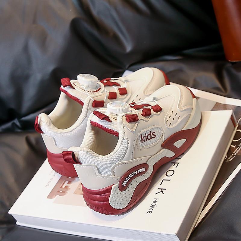 Children's dad shoes Boys leather waterproof basketball shoes Girls lightweight mountaineering outdoor shoes Non-slip children's sports shoes