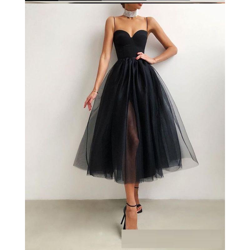 

Fashion White Sexy Gauzy Gown Sling Black 2XL