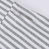 Summer Women'S Beach Resort Striped Knotted Tie Half-Sleeve V-Neck Slim Fit Waist Elastic Jumpsuit