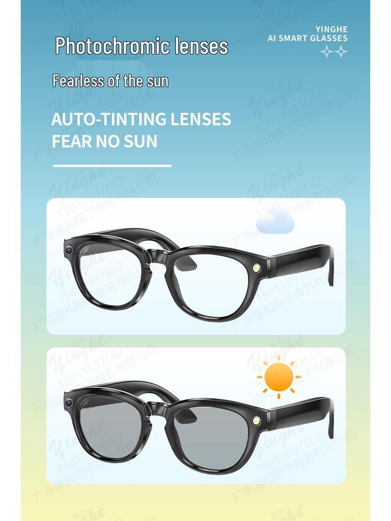 Smart AI Bluetooth Glasses: HD Camera, Music, Calls & Translation