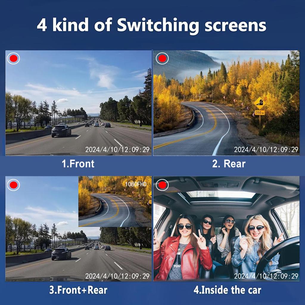 Docooler Dash Cam Front Rear 1080P HD Full Dash Cam Car DVR with WiFi App Night Parking Loop Ultra Wide Angle Black & & Control, Vision, G-Sensor,