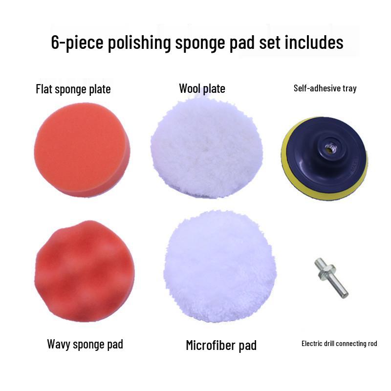 3" Car Polishing & Waxing Sponge Set with Backing Pad