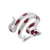 Punk Snake Ring for Women Goth Snake Ring Silver Statement Ring Open Snake Adjustable Ring Jewelry