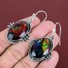 Faceted Ammolite Earring Natural Gemstone Earrings Handmade Dainty Jewelry 925 Sterling Silver Earring Ammolite Unique Jewelry Gifts For Her